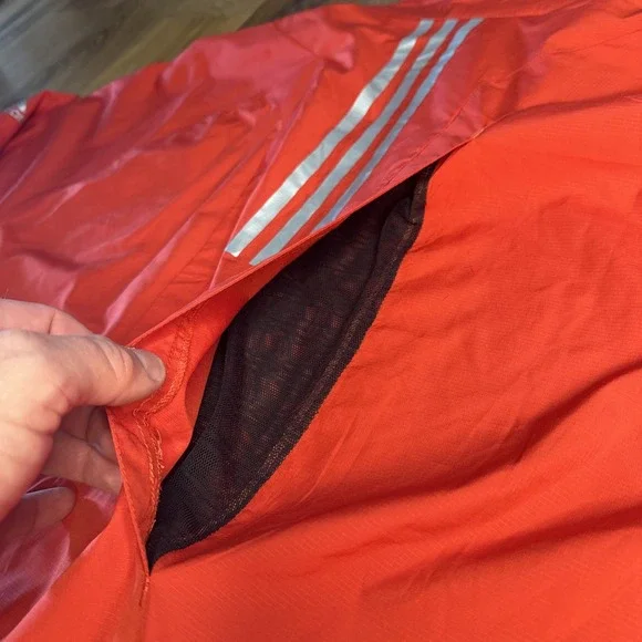 ADIDAS Men'sXXL Climaproof Vented Red Mesh Lined Windbreaker Golf Jacket Ripstop - Picture 9 of 9